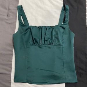 Emerald Satin Top